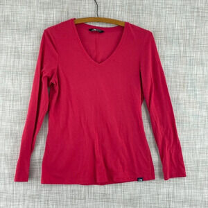 The North Face flash dry long sleeve Top Womens M red 0939